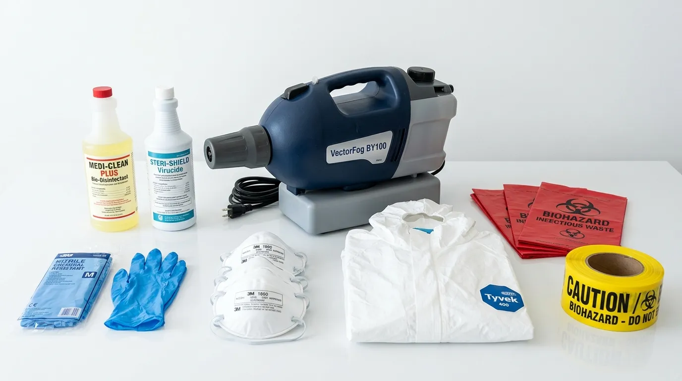 Professional biohazard remediation crew working in San Leandro